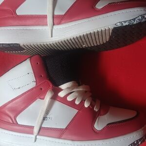 Reebok Red and White Men's Sneakers